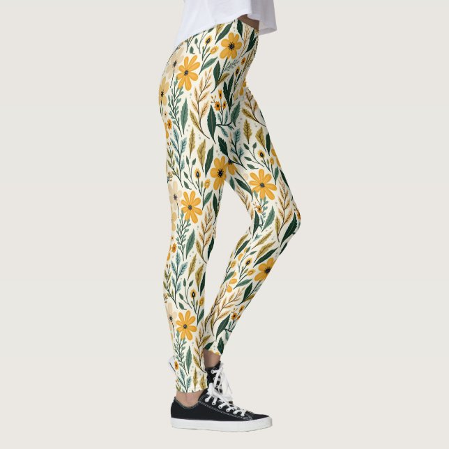 Boho Floral Fantasy Leggings (Right)