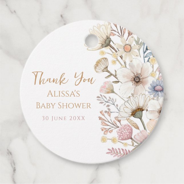 Boho Floral Favour Tags (Front)