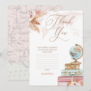 Boho Floral Fête des mariées Voyage Carte de remer
