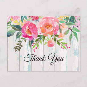 boho floral, fleur anniversaire Carte postale merc