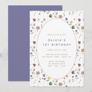 Boho Floral Fleur sauvage   Invitation