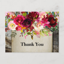 boho floral, flower birthday thank you