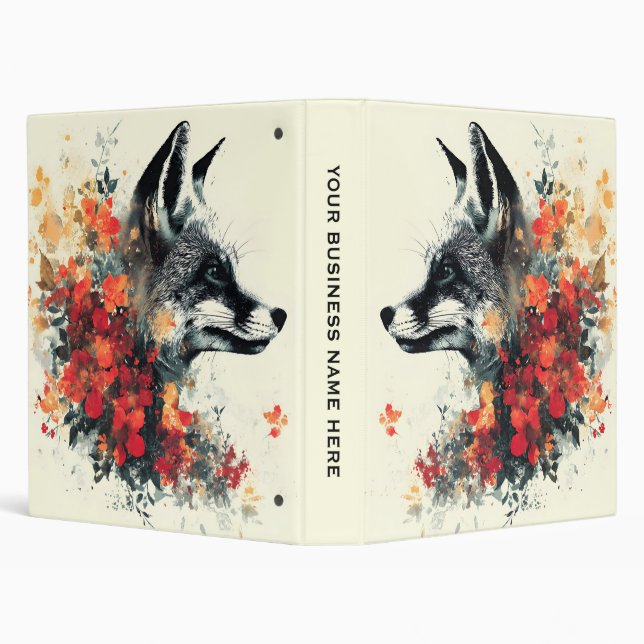 Boho Floral Fox Wildlife Nature Binder (Background)