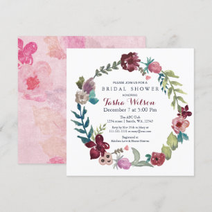 Boho Floral Garden Bridal Shower Invitations