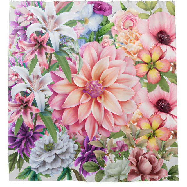 Boho floral garden flowers illustration modern (Front)