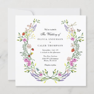 Boho Floral Garden Wedding Invitation