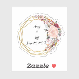 Boho Floral Geometric Wedding Date