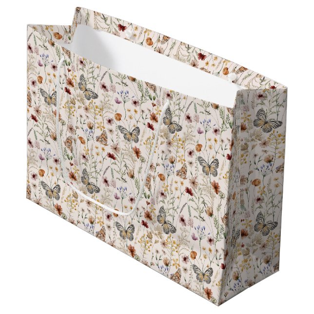 Boho Floral Gift Bag (Front Angled)