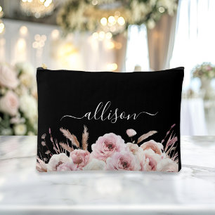 Boho, floral, Gift, Name Accessory Pouch