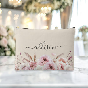 Boho, floral, Gift, Name Accessory Pouch