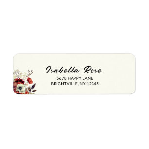 Boho Floral Grad  Graduation Mail Return Address 
