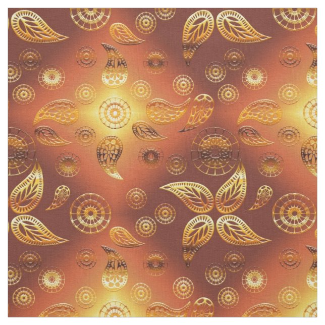 Boho floral Gradient Orange Fabric (Swatch)