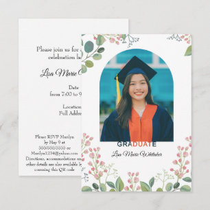 Boho Floral Graduation Party Invitation