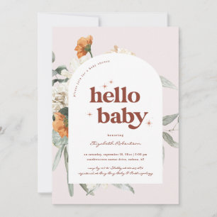 Boho Floral Greenery Botanical Baby Shower Invitation