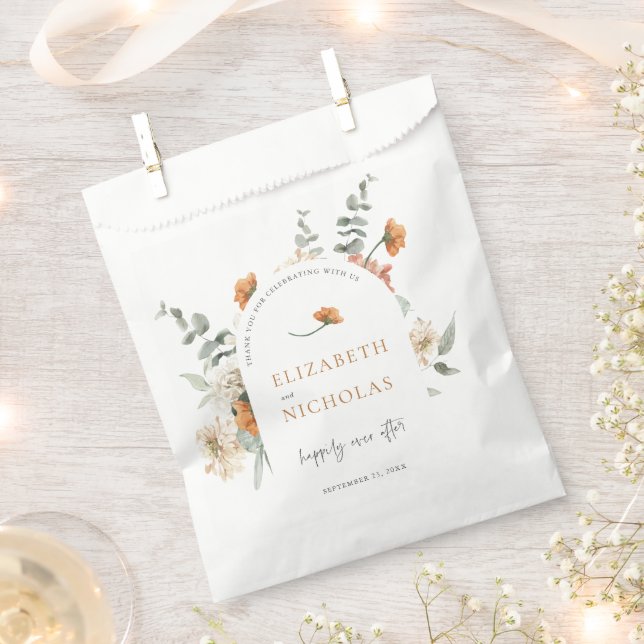 Boho Floral Greenery Botanical Wedding Favours Favour Bag (Clipped)