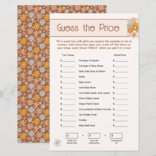 Boho Floral Guess the Price Baby Shower Game