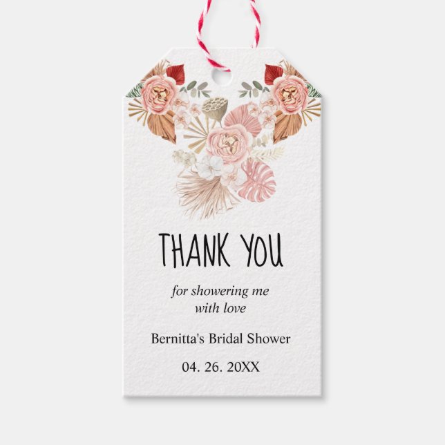 Boho Floral Heart Gift Tags (Front)
