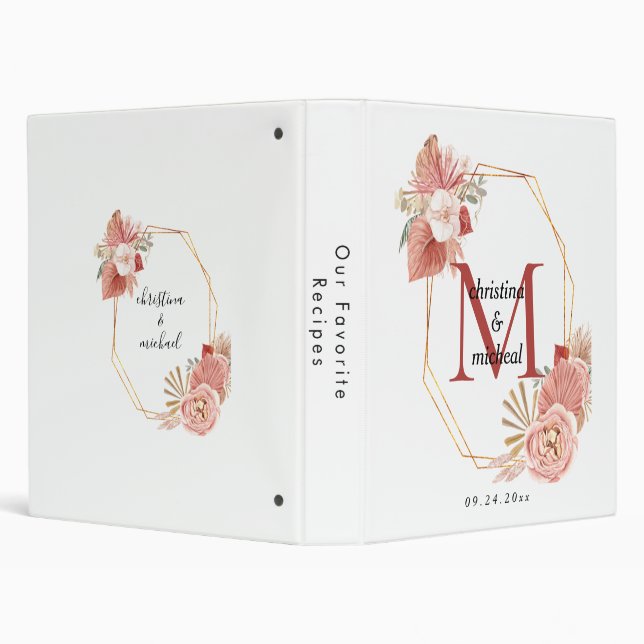 Boho Floral Heart Wedding Binder (Background)