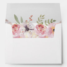 Boho Floral Invitation Envelope