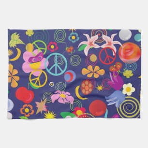 Boho floral kitchen towel