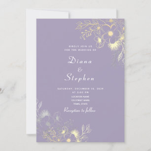 Boho Floral Lavender Faire-part de mariage