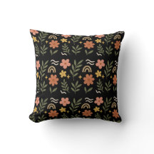 Boho Floral Leaf Coussin