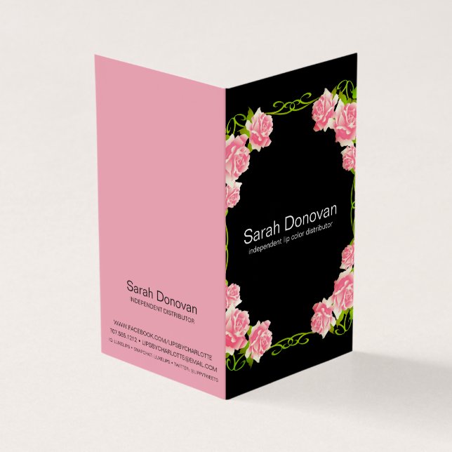 Boho Floral Lip Product Distributor Tips & Tricks  Business Card (Outside)