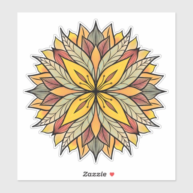 Boho Floral Mandala Colourful (Sheet)