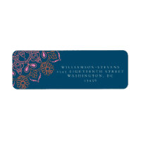 Boho Floral Mandala Teal Blue Elegant Wedding