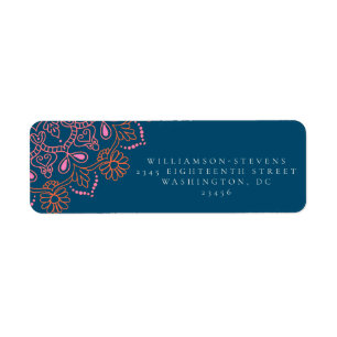 Boho Floral Mandala Turquoise Bleu Élégant Mariage