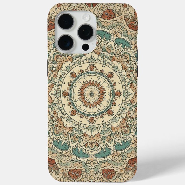 Boho Floral Mandala Watercolor iPhone Case (Back)