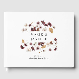 Boho Floral Minimalist Wedding Guest Book