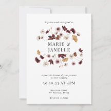 Boho Floral Minimalist Wedding Invitation