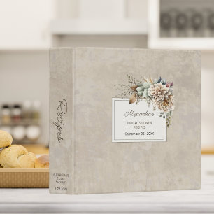 Boho Floral Monogram Bridal Shower Recipe Binder