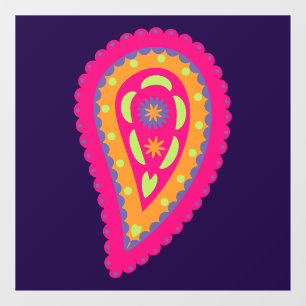 Boho Floral Motif Window Cling
