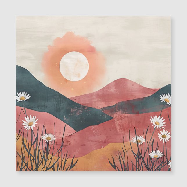 Boho Floral Mountain Sunset – Rustic Nature (Front)