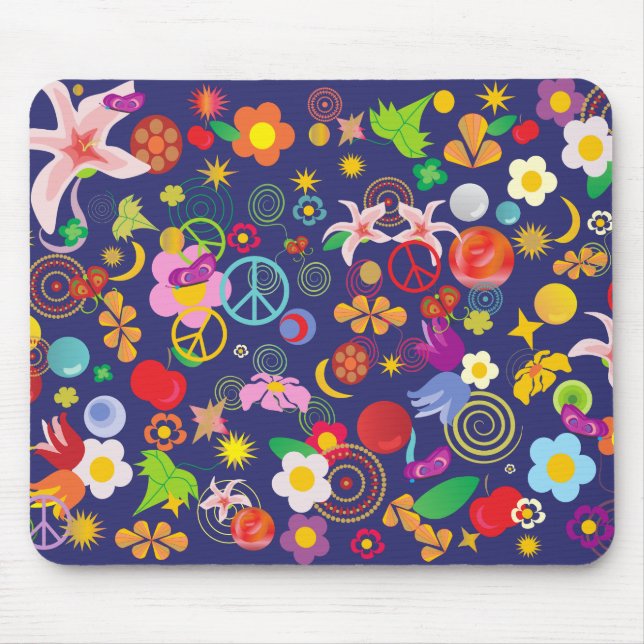 Boho floral mouse pad (Front)