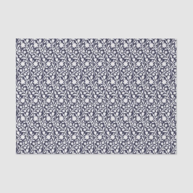 Boho floral navy  tissue paper (Front)