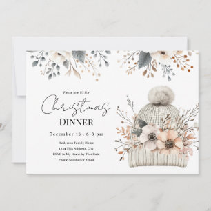 Boho Floral Noël Dîner Invitation