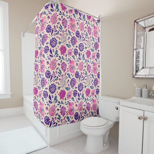 Boho Floral Ombre Pattern Purple (In Situ)