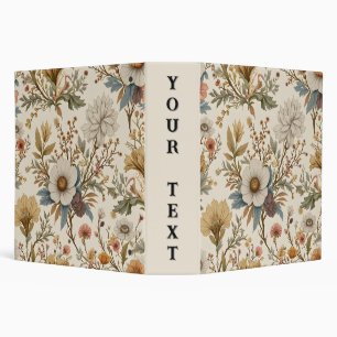Boho Floral on Beige Binder