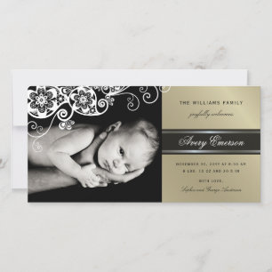 Boho Floral Paisley Élégant Faire-part de naissanc