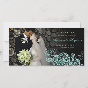 Boho Floral Paisley Mariage Merci Carte photo