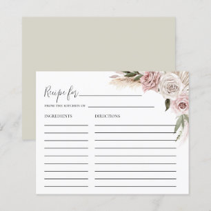 Boho Floral Pampas Fête des mariées herbe Carte Re
