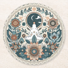 Boho floral pastel coaster