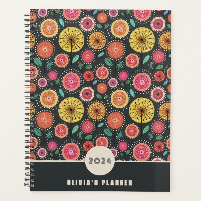 Boho Floral Pattern  Planner (Front)