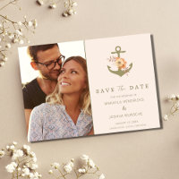 Boho Floral Photo Wedding Save the Date