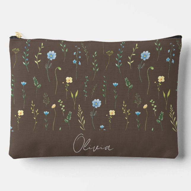 Boho Floral Rainbow Accessory Pouch (Front)
