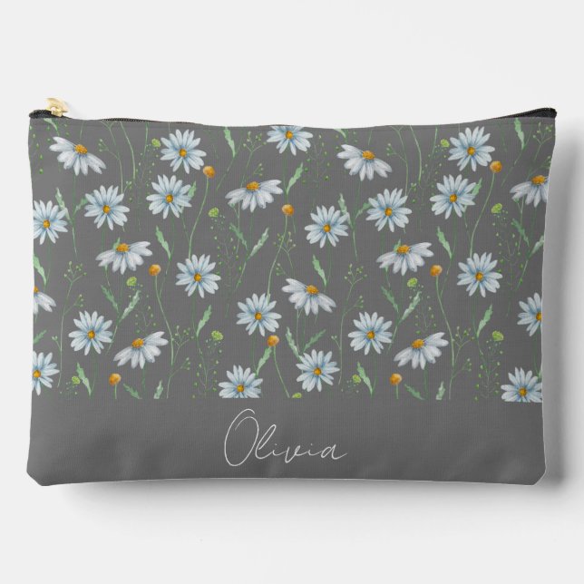 Boho Floral Rainbow Accessory Pouch (Front)
