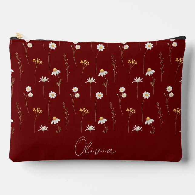 Boho Floral Rainbow Accessory Pouch (Front)